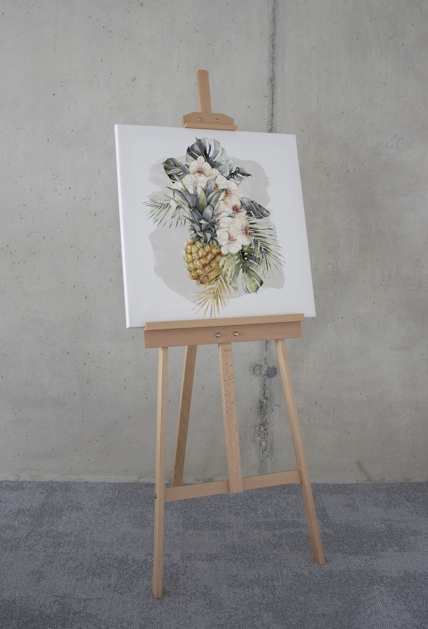 Lienzo impreso en komar - ananas mûr - talla: 60 x 60 cm