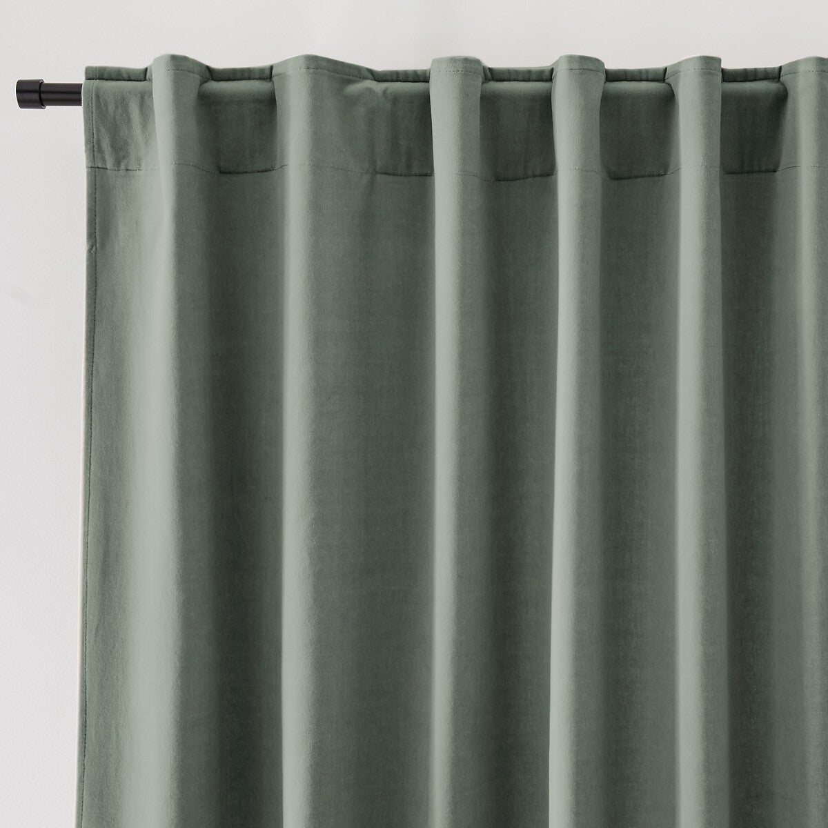 Rideau velours finition pattes cachées, Velvet - Vert de gris - 300 x ...