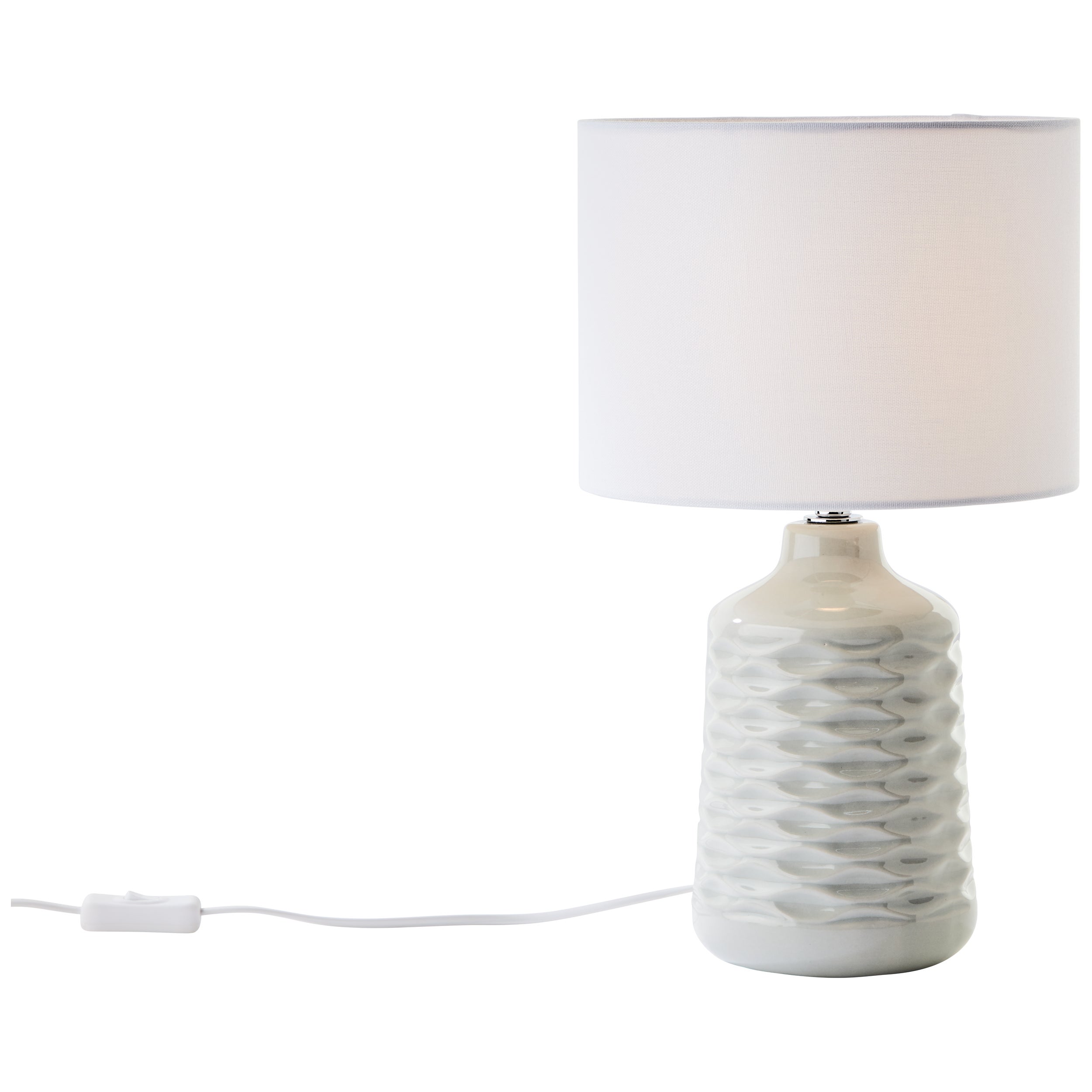 Brilliant Ilysa lampa stołowa 42cm szara/biała, ceramika/metal/tekstylia, 1x D45, E14, 40W - 3