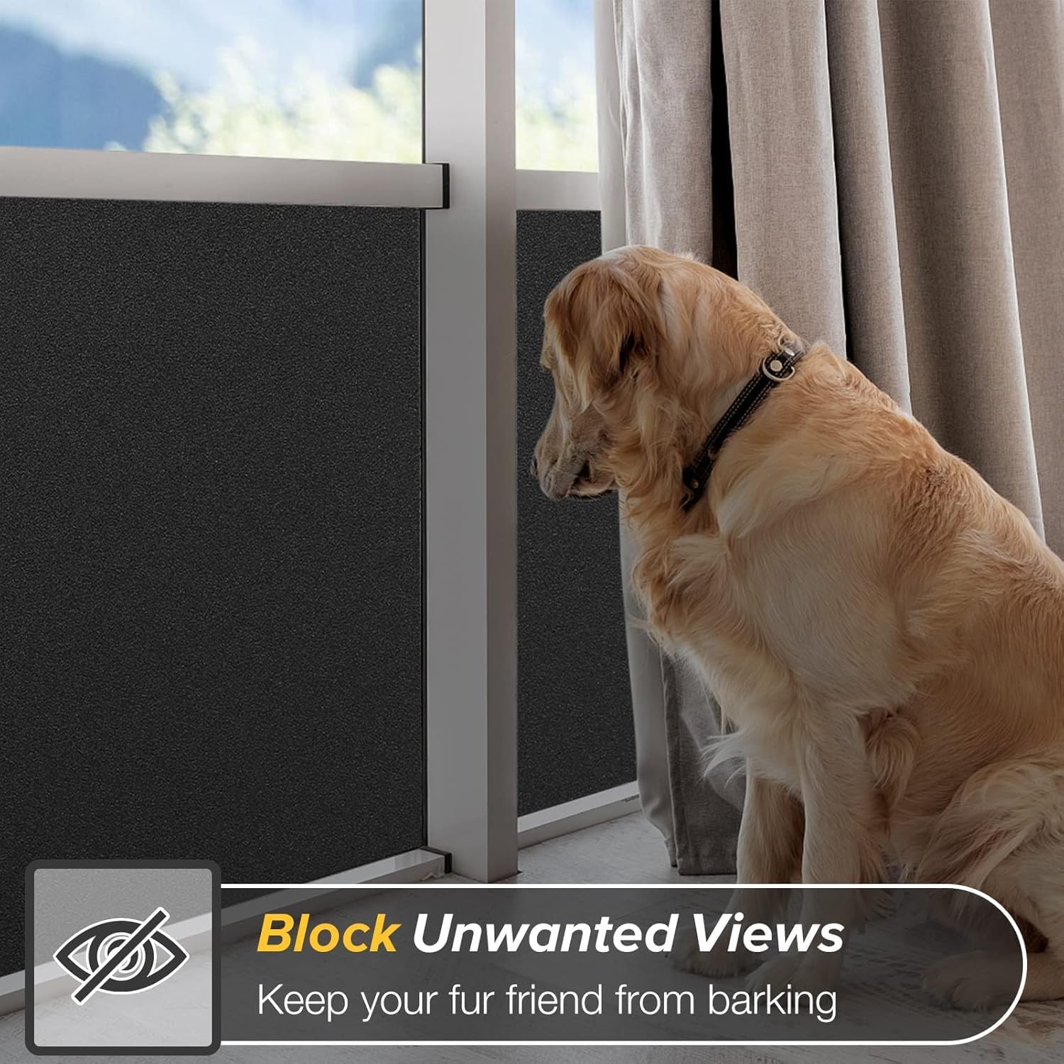 Czarna, nieprzezroczysta, antystatyczna folia okienna z filtrem UV, matowa, zapewniająca prywatność, 45 x 300 cm - 2