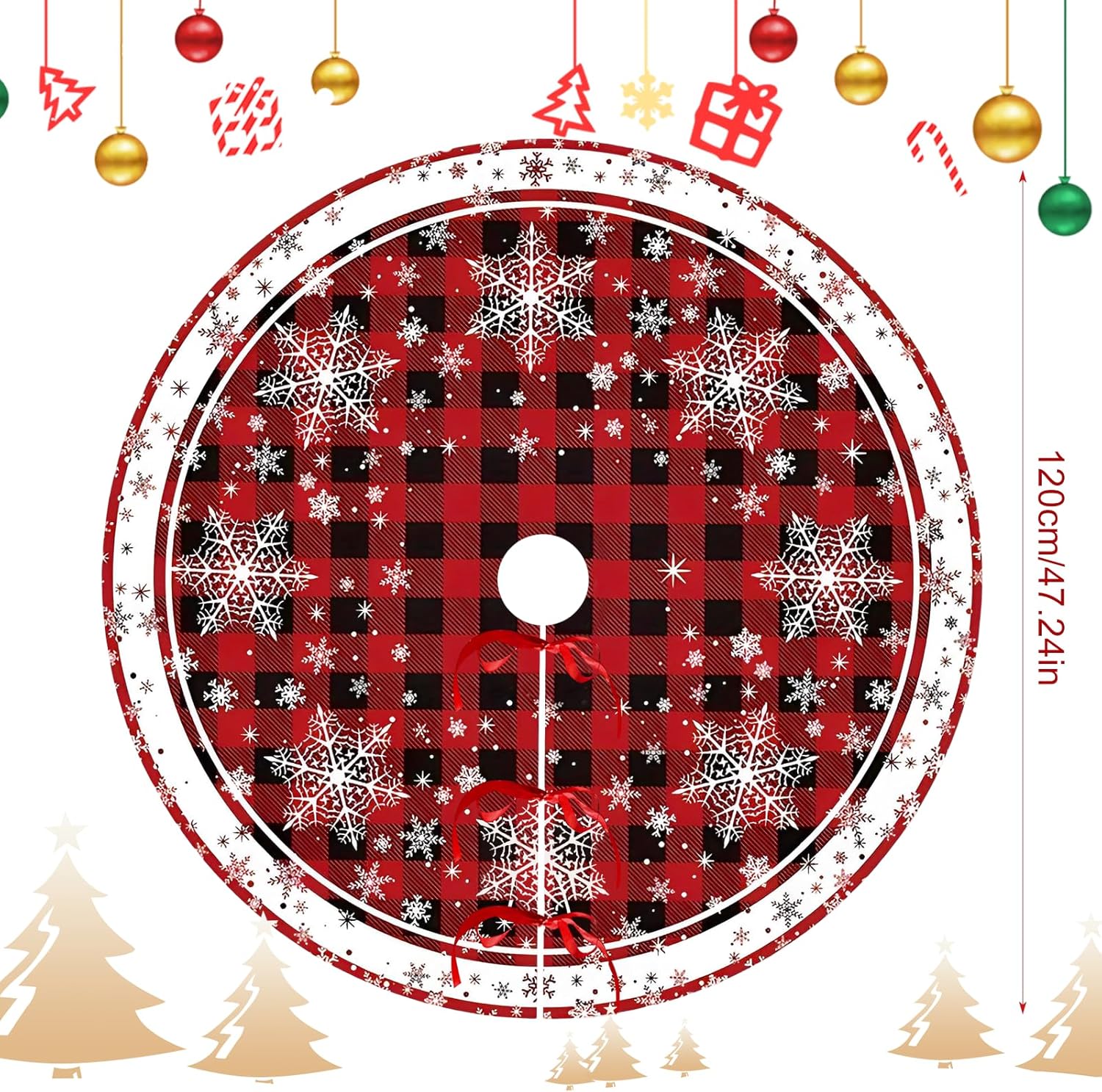Tapis Sapin Jupe De Sapin De Noël Rouge,90cm Couvre Pied Sapin Noël Rond Jupe De Sapin De Noel