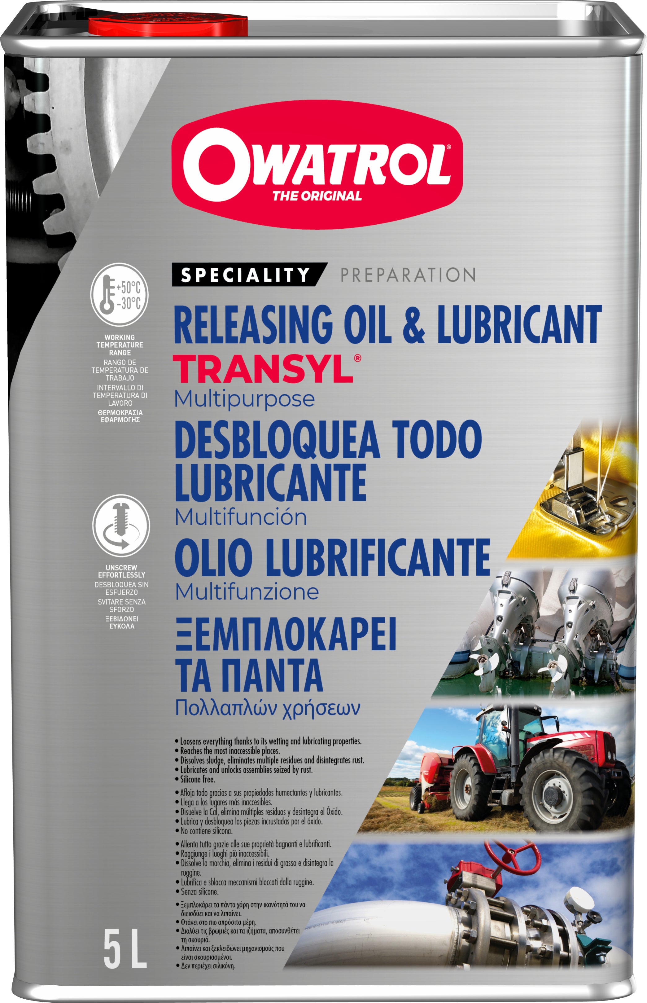 Transyl Dégrippant et lubrifiant multifonction Owatrol TRANSYL® 5 litres ...