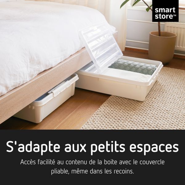 Boîte de rangement sous lit à roulettes 60 litres - 3