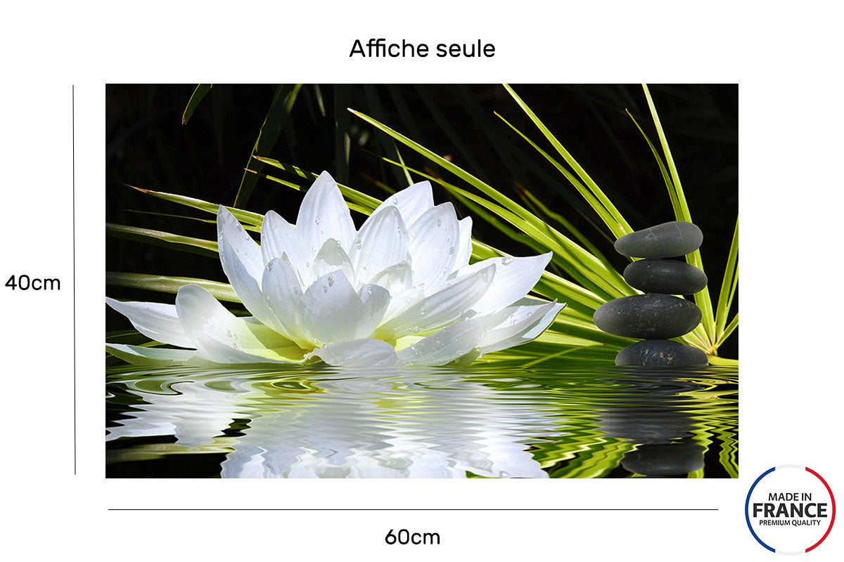 Cartel ambiente zen y flor de loto - 60x40cm - made in France - 2