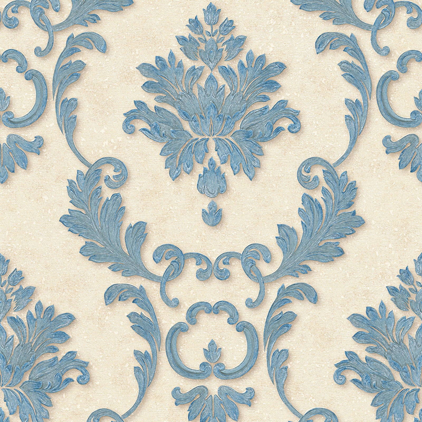 Papel pintado damasco papel pintado beige y azul para pasillo, salón & dormitorio papel pintado vinílico estilo barroco elegante