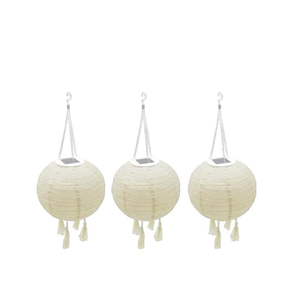 Lampion solarny Lumisky HIMALAYA zestaw 3 ciepłe białe micro-LED i wytrzymały nylon