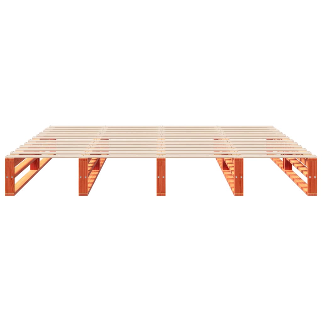 Cadre de lit sans matelas cire marron 180 x 200 cm bois de pin massif - 6