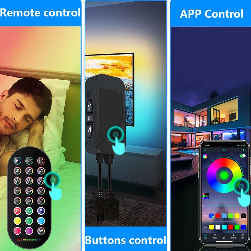 Ruban Led 10M,Bande Led 5050 RGB ,Led Ruban Lumineuse Flexible Multicolore avec Télécommande 24 Touches，Utilisé pour la décoration de maison - 3