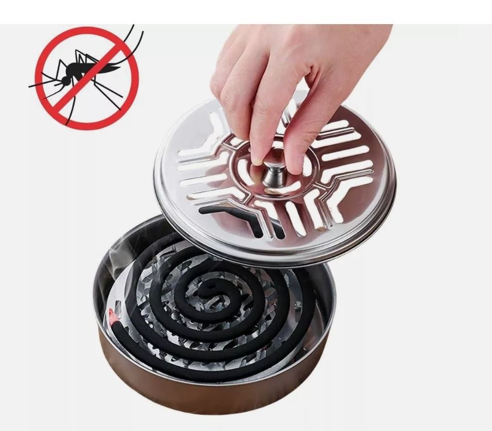 Zampirone Porta Spirali In Metallo Con Manico - Design A Gabbia Per Uccelli - Dorato - Per Zanzariere E Decorazione Casa - 2