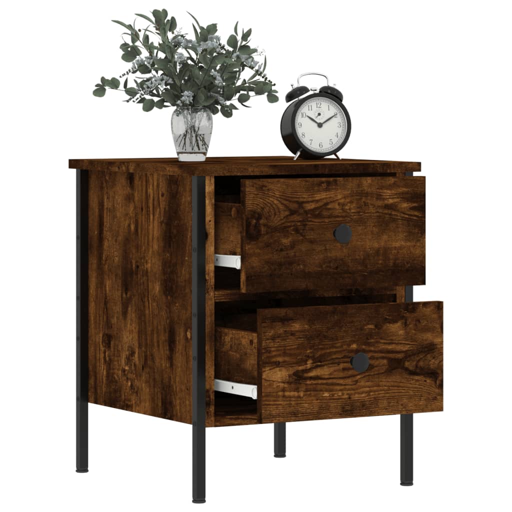 Maison Exclusive - Tables de chevet 2 pcs chêne fumé 40x42x50 cm bois ingénierie - 4
