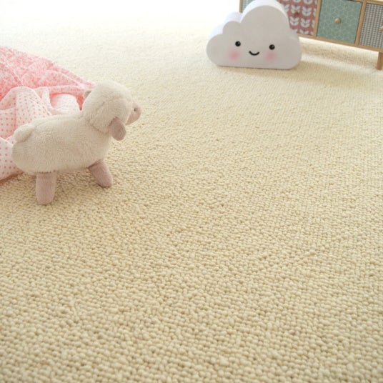 Moquette pure laine vierge bouclée - Latoon - Ecru - Rouleau de 4m x 15m - 3