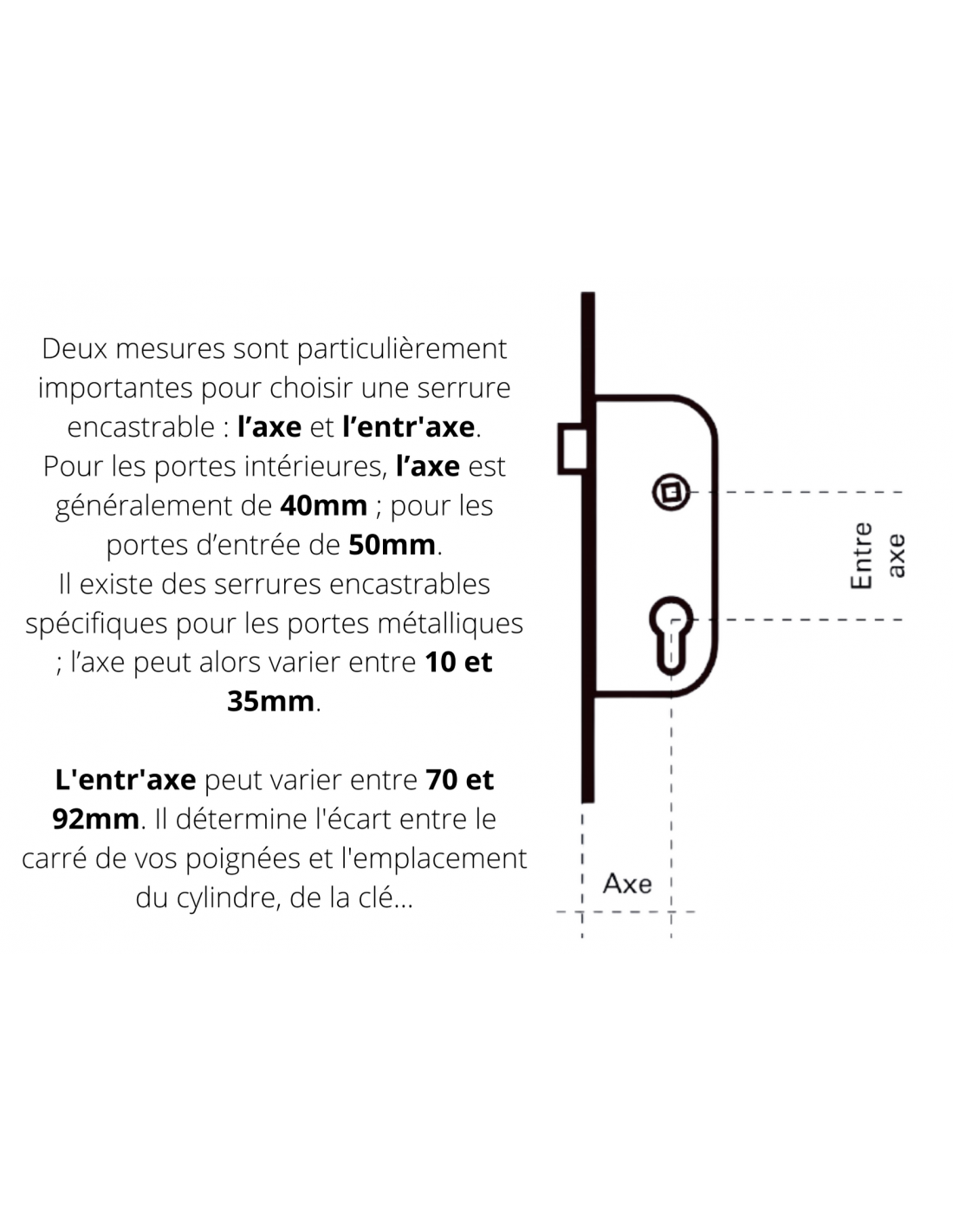 THIRARD - Serrure encastrable à condamnation pour porte de salle de bain et toilettes, axe 50 mm, bouts ronds, noir - THIRARD - 3