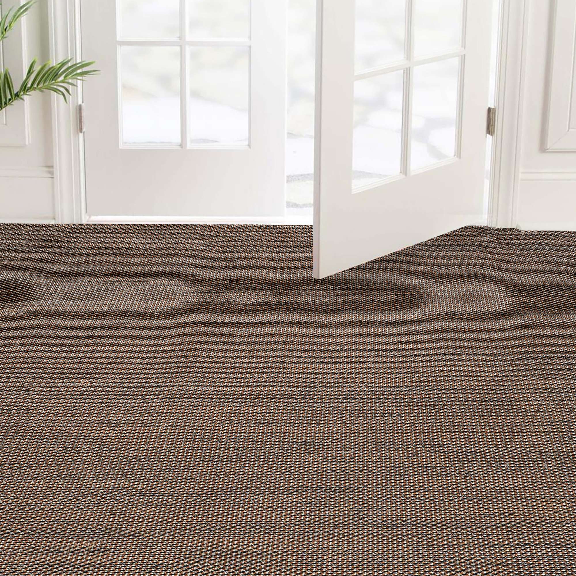 Moqueta, suelo vinilo rollo, alfombra oficina Premium, alfombra sisal sintético , Lavable antideslizante y resistente Marrón-Negro 200X350 cm - 8
