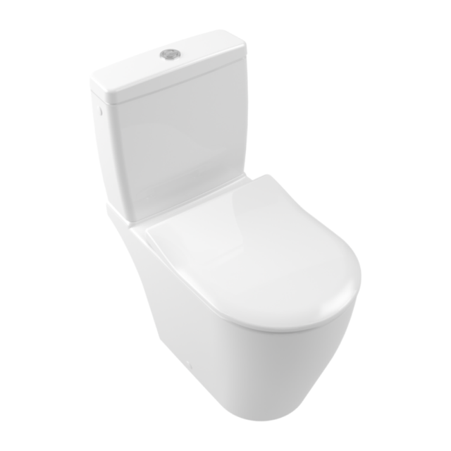 WC à poser compact sans bride sortie horizontale VILLEROY ET BOCH Avento avec abattant frein de chute et SlimSeat