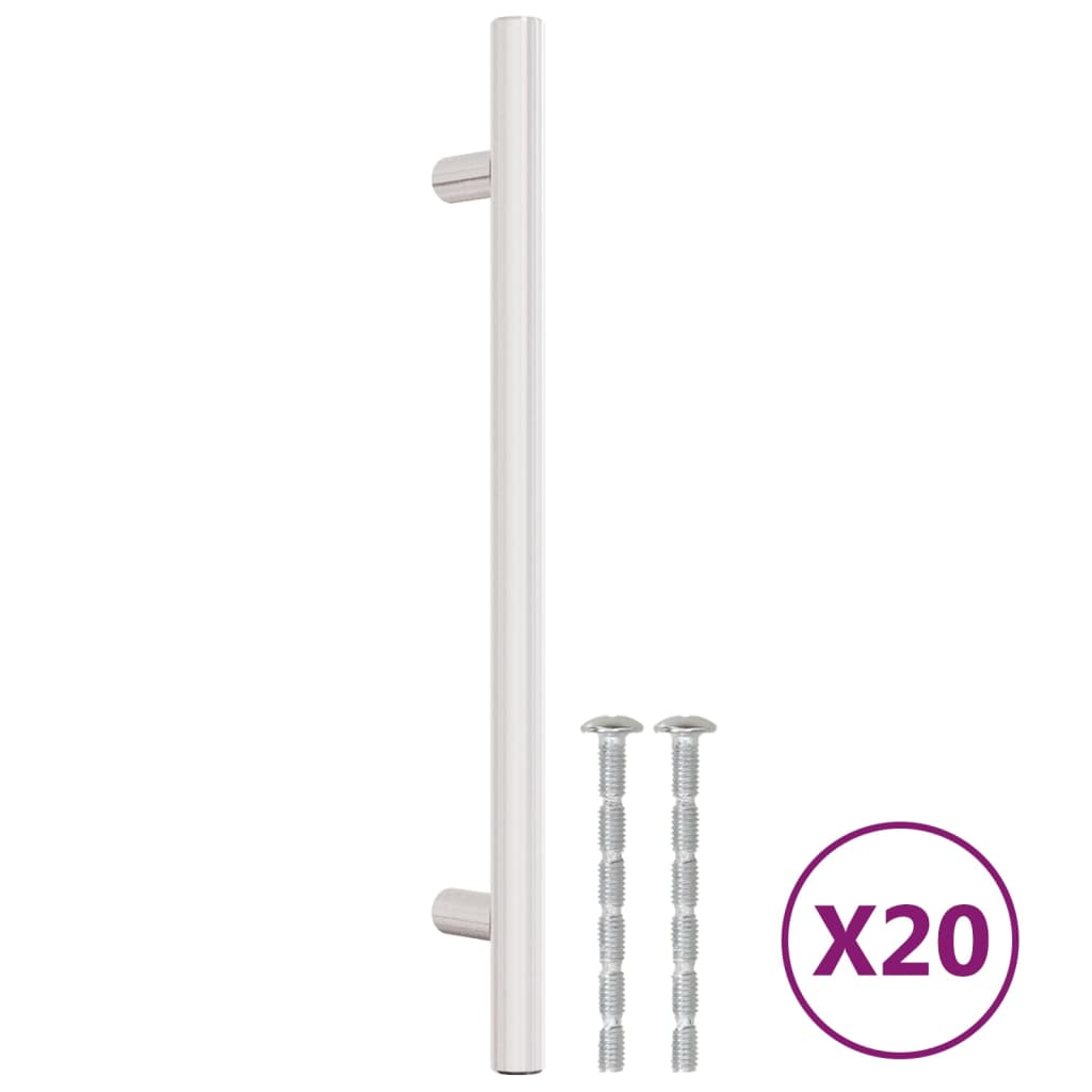 Zestaw 20 uchwytów do szafek ze srebrnej stali nierdzewnej 160 mm
