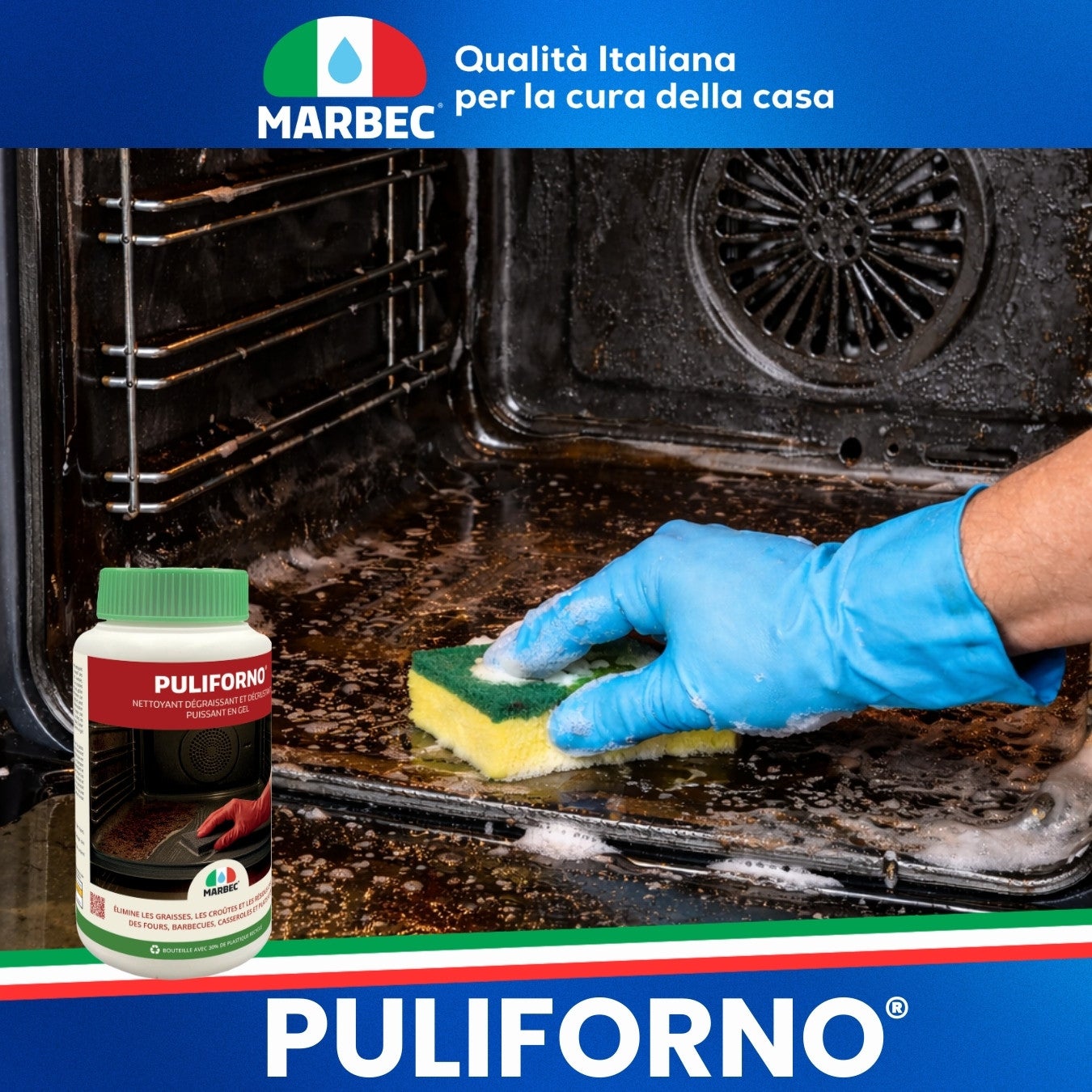 MARBEC Puliforno® - 1KG Détergent gel dégraissant four barbecue batterie de cuisine PULI FORNO - 6