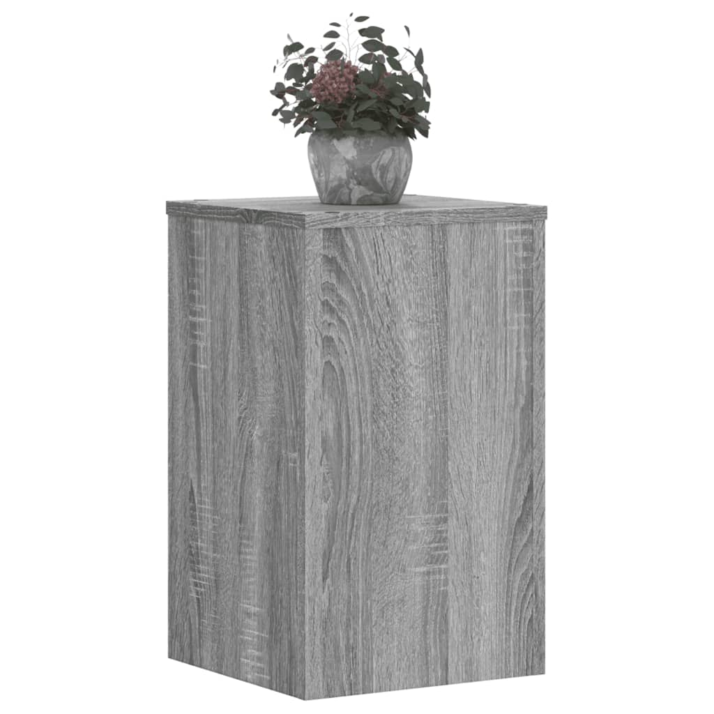 Supports pour plantes 2 pcs gris sonoma bois d'ingénierie - 3