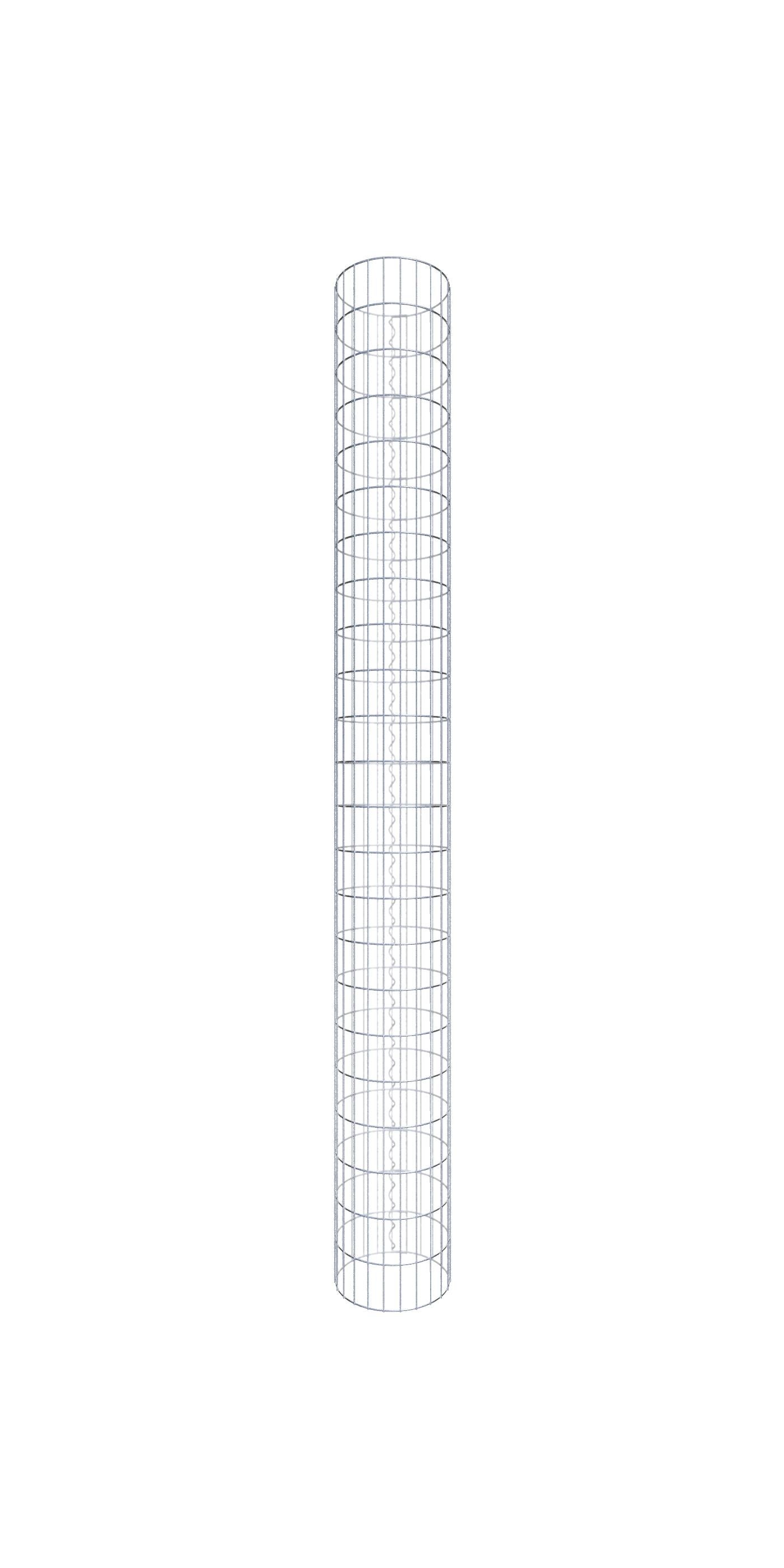 Kolumna gabionowa okrągła, średnica 37 cm, wysokość 230 cm, rozmiar oczka 5 cm x 10 cm