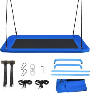 Balançoire Nid en Plate-forme en Tissu Oxford Hauteur Réglable 100-180CM Poids 150KG Extérieur