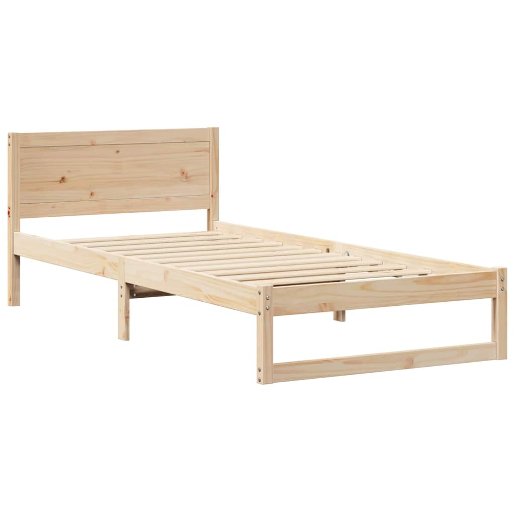 Łóżko Drewniane Brązowe Rama Łóżka Stelaż Do Pokoju Sypialni 90 x 200 cm