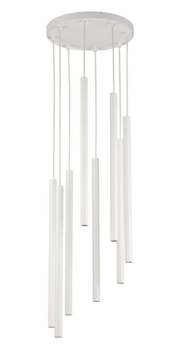 Lampa wisząca Sopel biała 8xG9x3W dekoracyjna wym: 100 x 30 x 30 cm metal SIGMA
