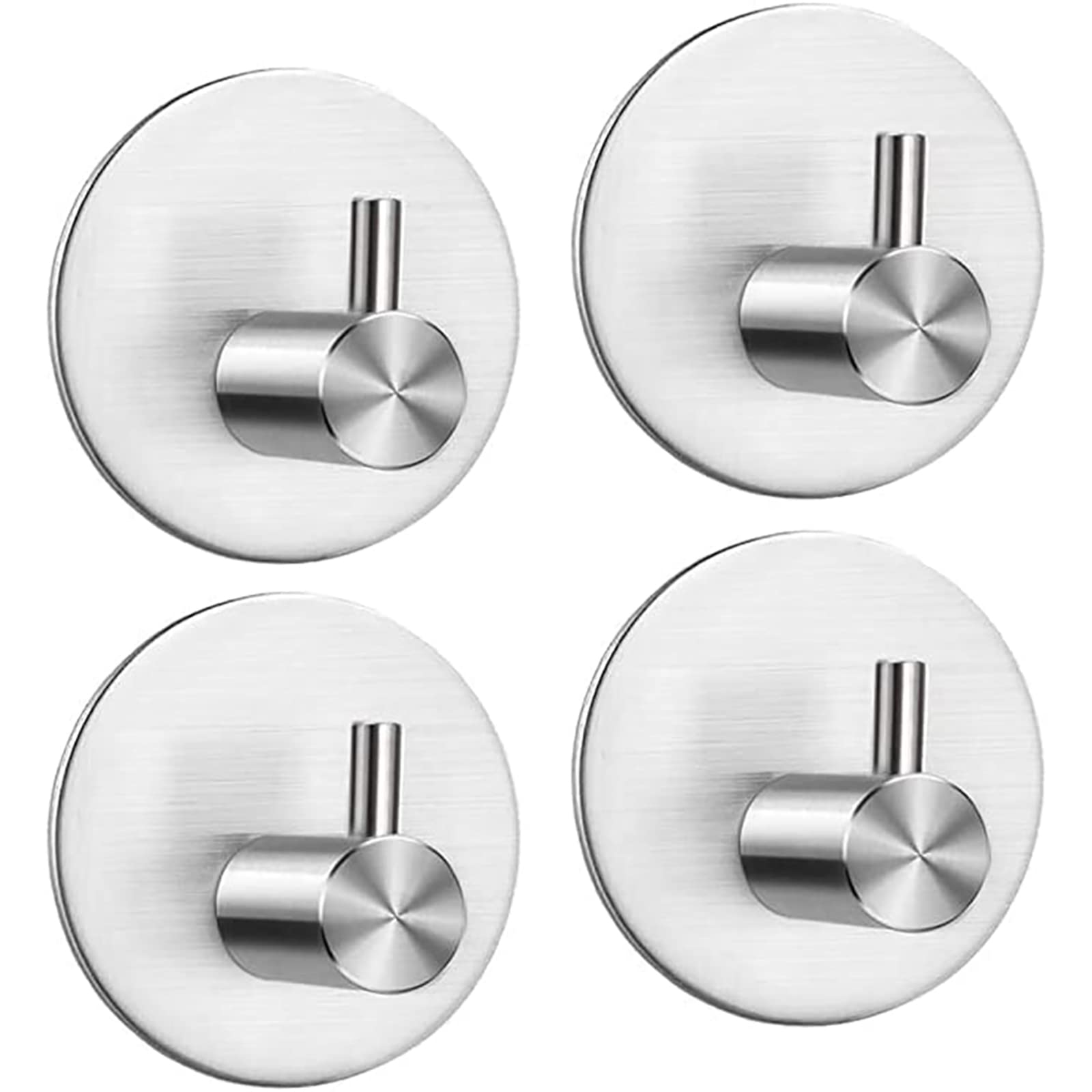 4 Pièces Crochet Adhésif, 8kg Max Crochet Mural De Salle De Bains En Acier Inox, Porte Serviette Avec Scotch Adhesif Auto Adhesif 4 93626700