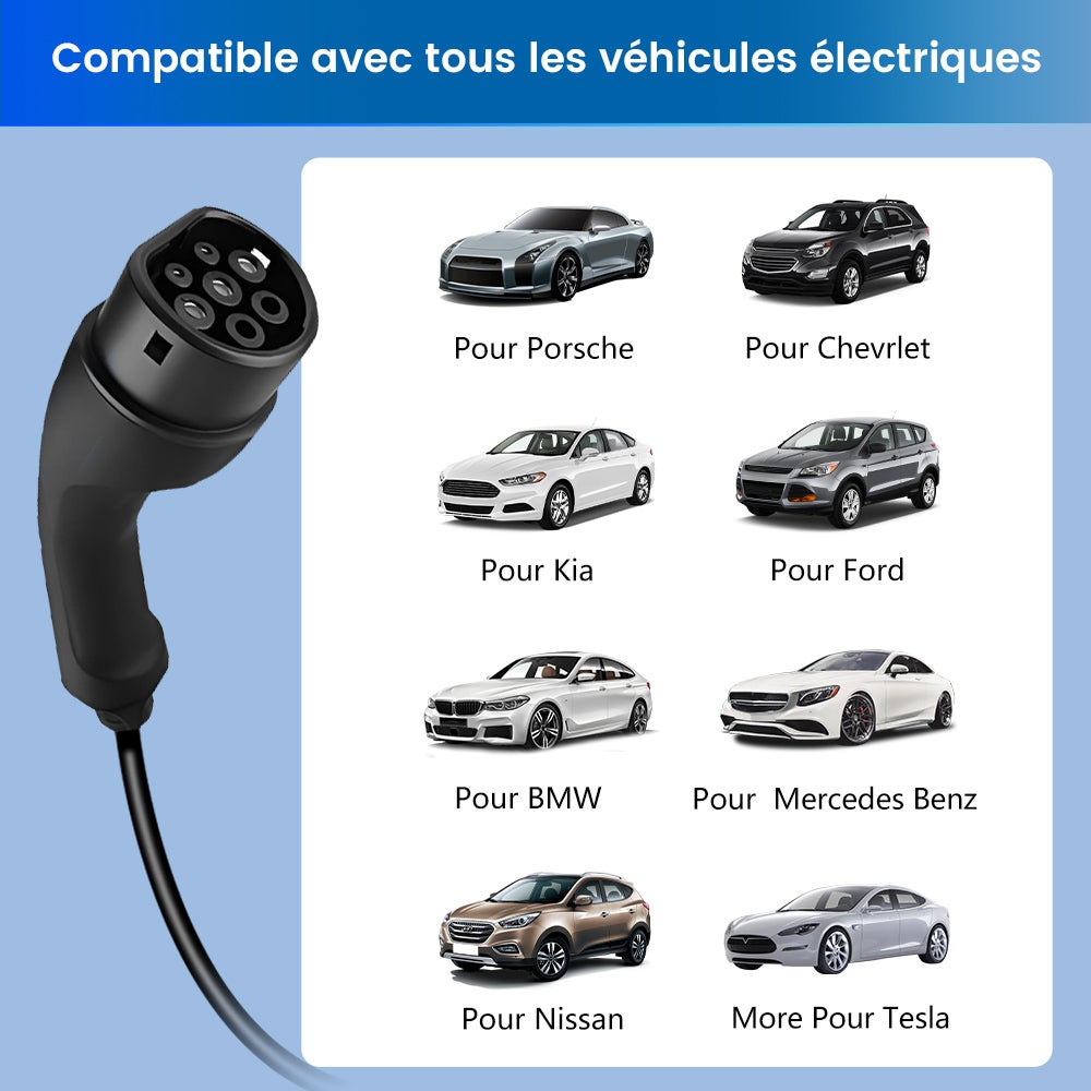 Cabo de carregamento para carros elétricos JUNSUN, 6 metros, corrente comutável, ficha Schuko 6 A-16 A, 3,5 kW, IP65, monofásico, tipo 2, terminal de - 4