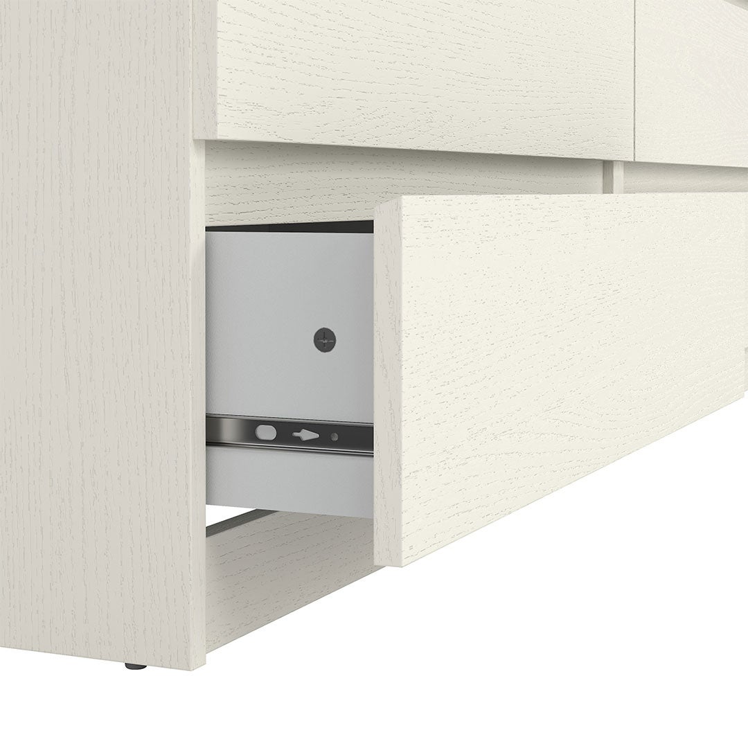 Noulan commode 6 tiroirs décor chêne blanc. - 6