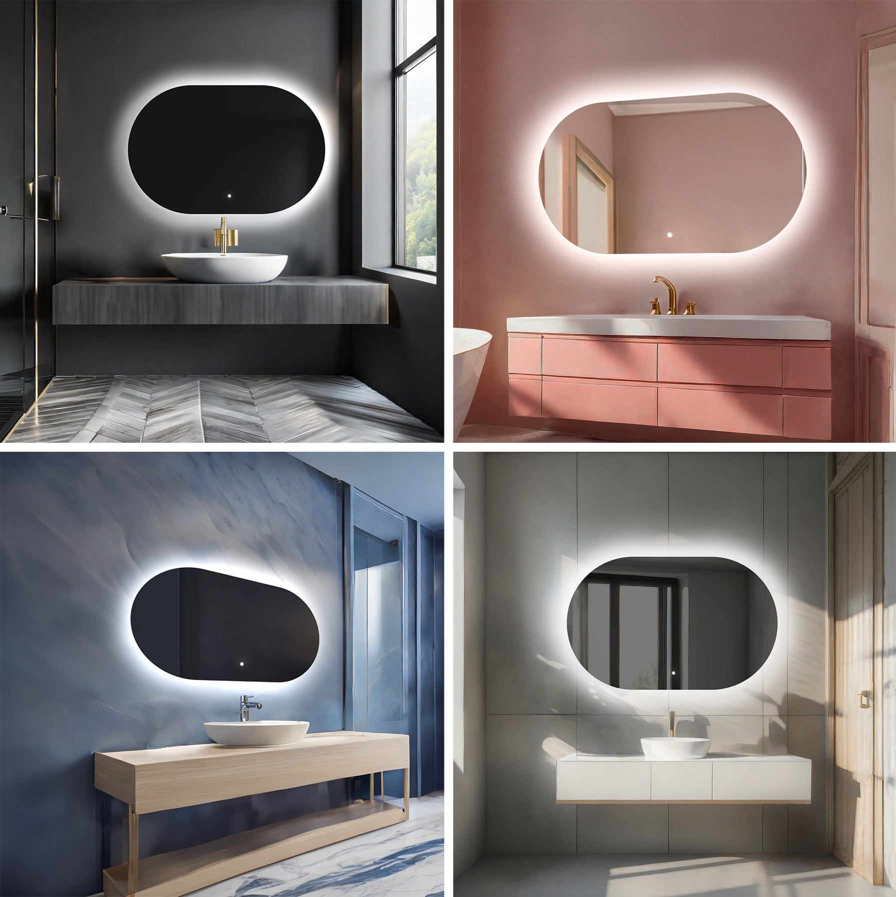 Miroir avec LED Illumination Salle de Bain - Ariana | 140x90 cm | Blanc Froid 7000K | Interrupteur Tactile - 8