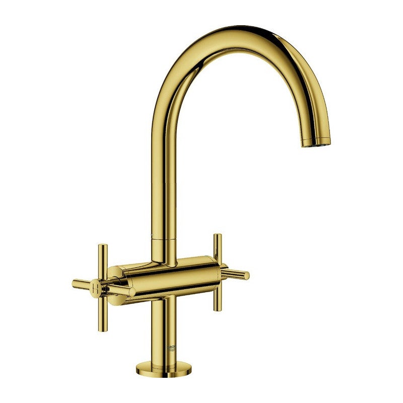 Baterie lavoar Grohe 21019GL3, Atrio, 3/8'', L, 303 mm, ventil, lucios, auriu