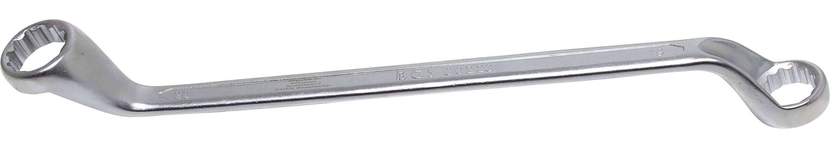 Klucz dwustronny płaski głęboko odgięty BGS SW 19 x 22 mm - 30223