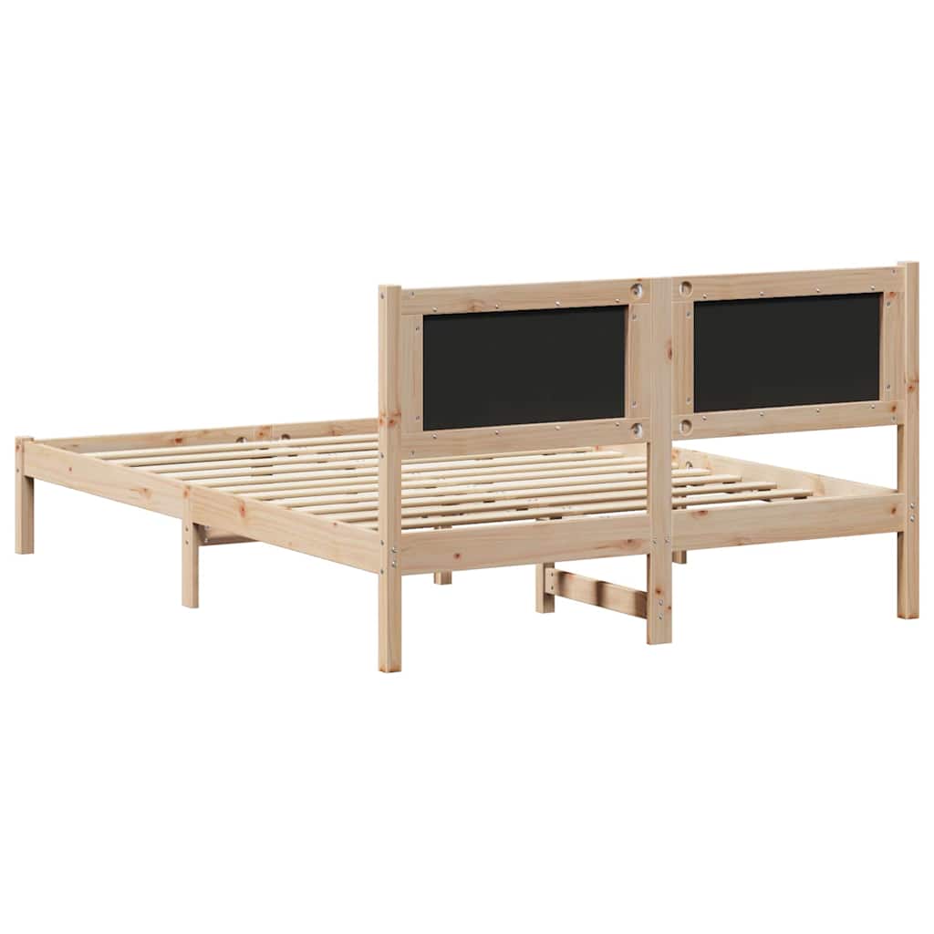 Cadre de lit gris clair 140 x 200 cm pin massif - 7