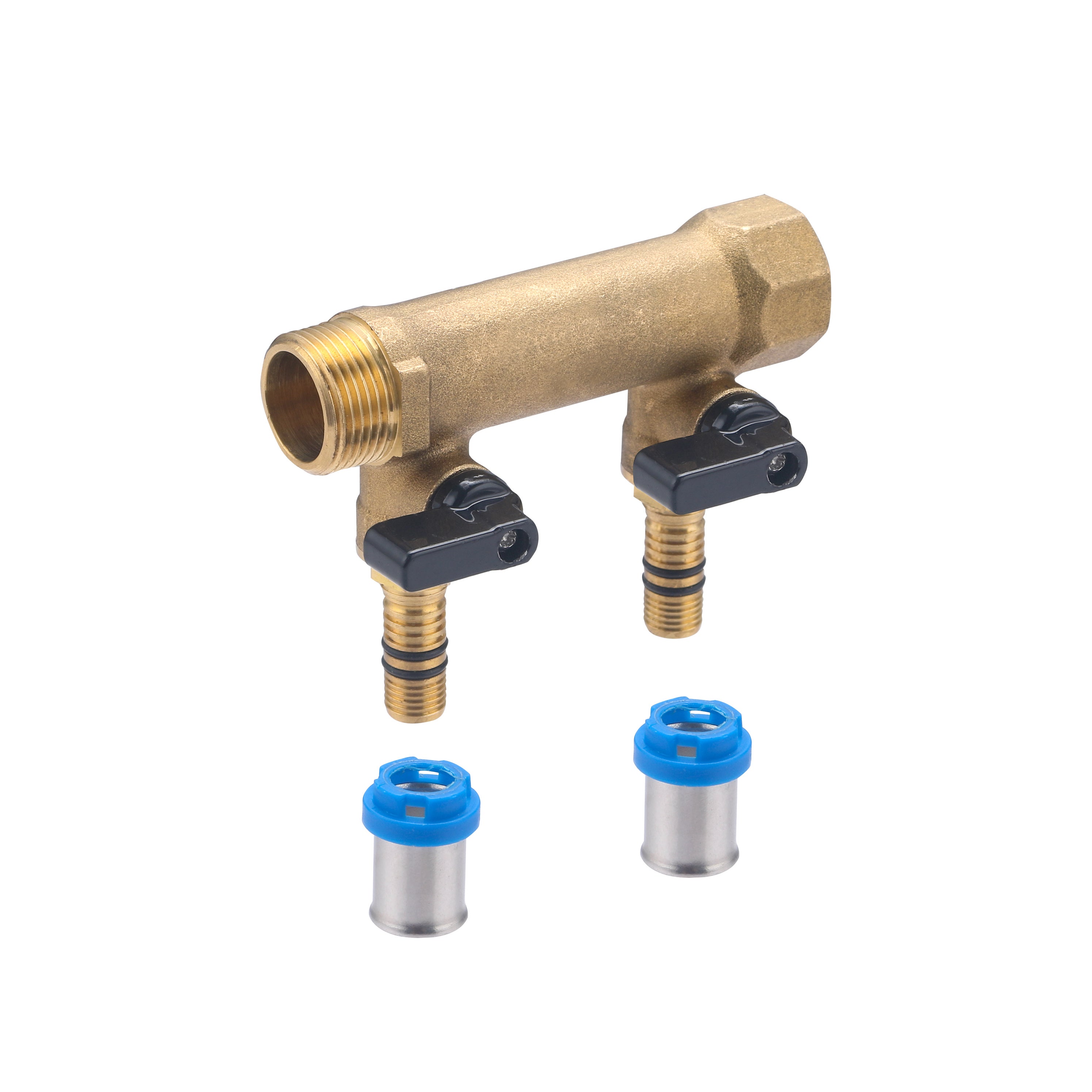 Colector macho - hembra 3/4 - 2 salidas multicapa a presión de 5/8 con válvulas QUICK PLOMBERIE - 7
