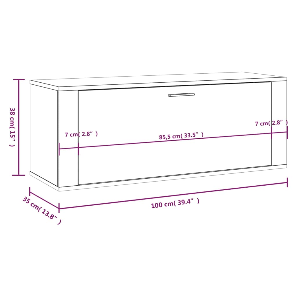 Meuble à chaussures pour Entrée en bois lamellé Blanc Design 6 paires maximum - 8