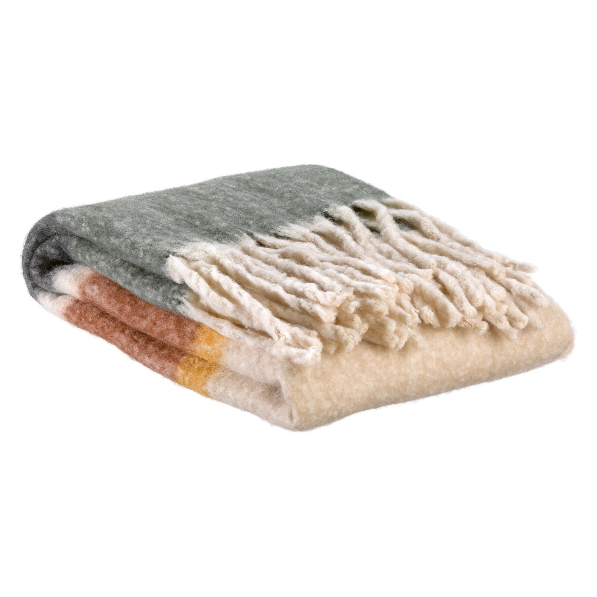 Plaid a rayas reciclado isabel óxido 130 x 160 cm óxido 130 x 160 cm vivaraise