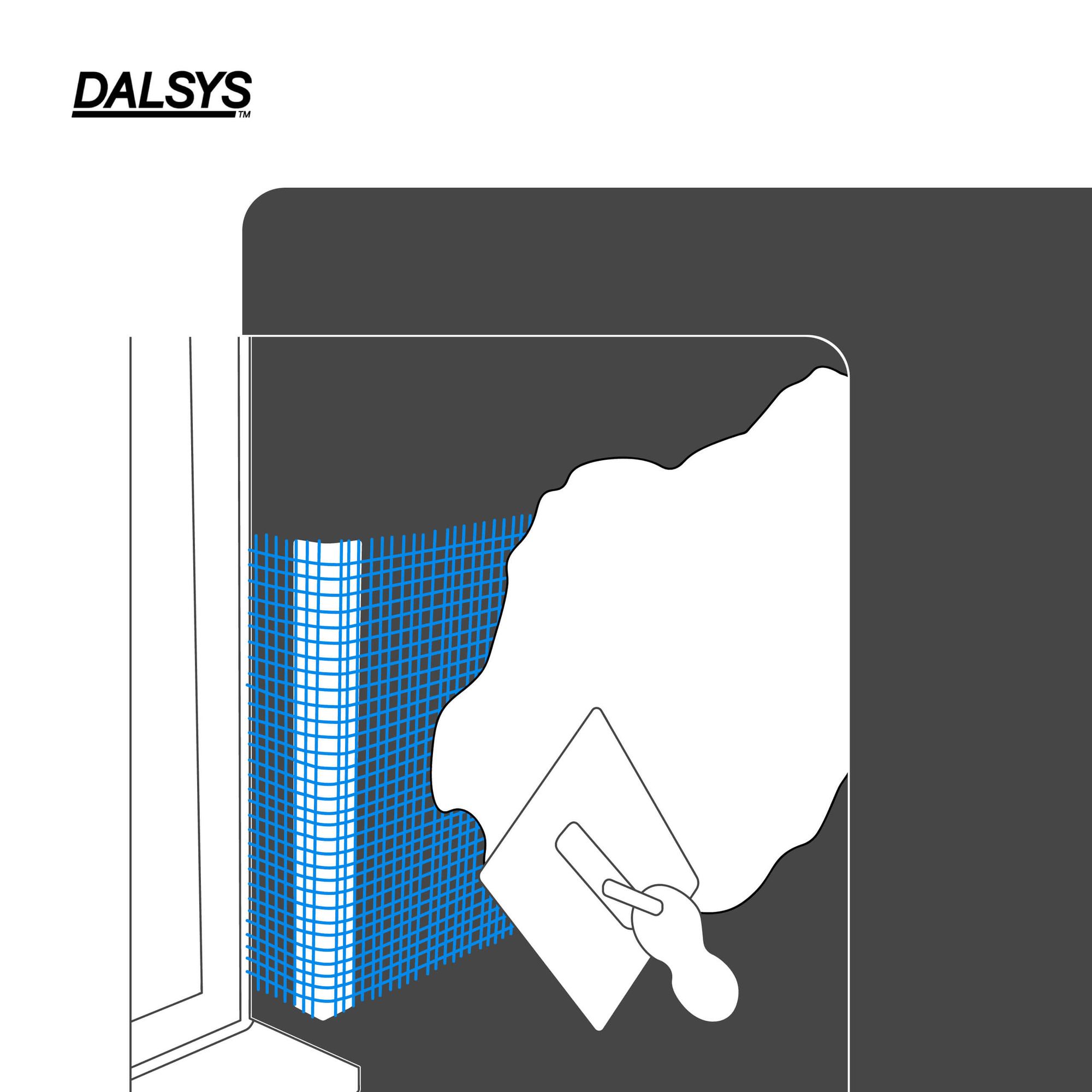 Treillis d'armature en fibre de verre 75 g/m² 5x5 mm 10 m² (10x1 m) pour enduit intérieur et isolation, Dalsys - 6