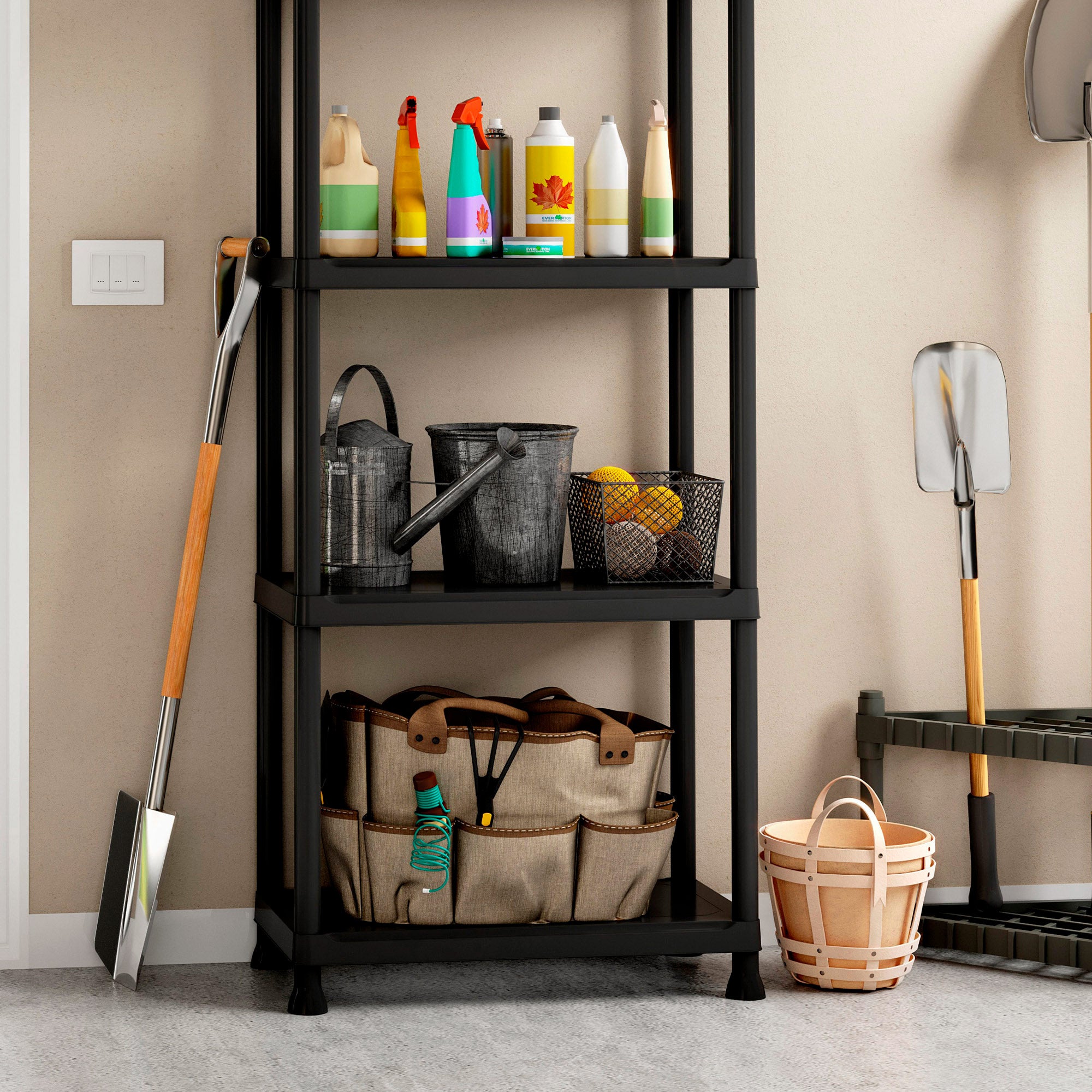 Curver Pack 2 prateleiras de plástico resistente 5 prateleiras 75x32x176 cm - 5