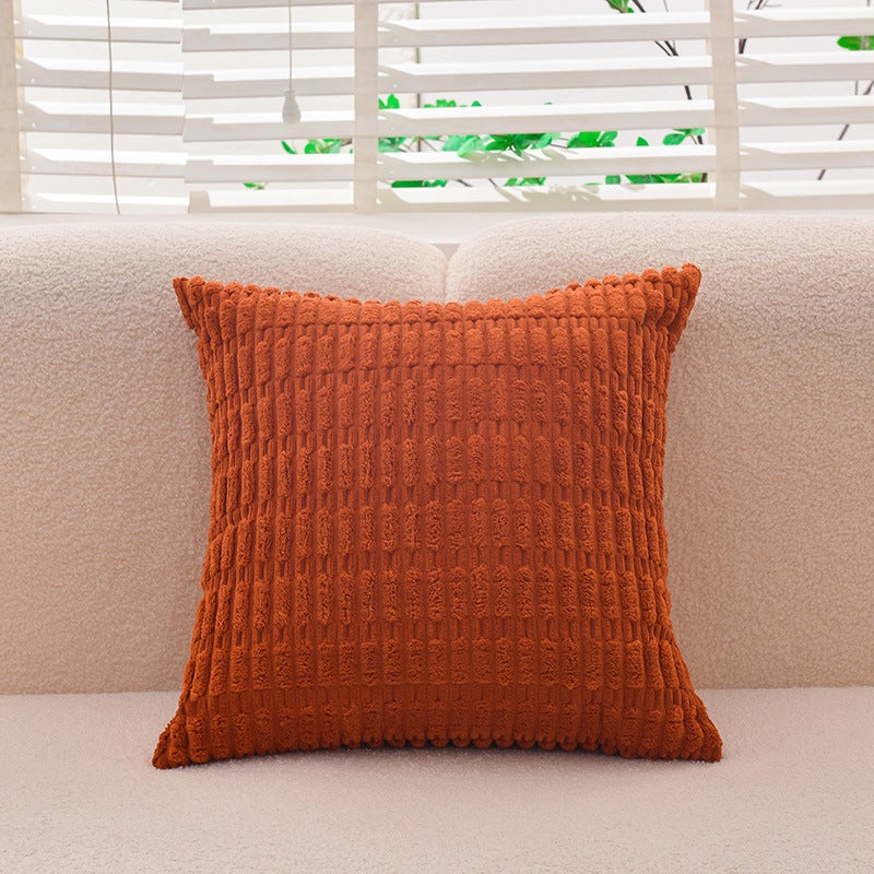 Lot de 2 Housses de Coussin Velours Côtelé Rouille, Douces et Décoratives 45x45cm pour Salon et Chambre - 5
