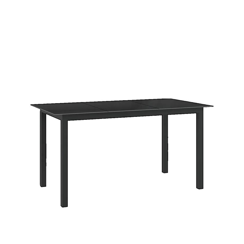 Stół ogrodowy vidaXL Aluminium i szkło czarny 150x90x74 cm wytrzymały