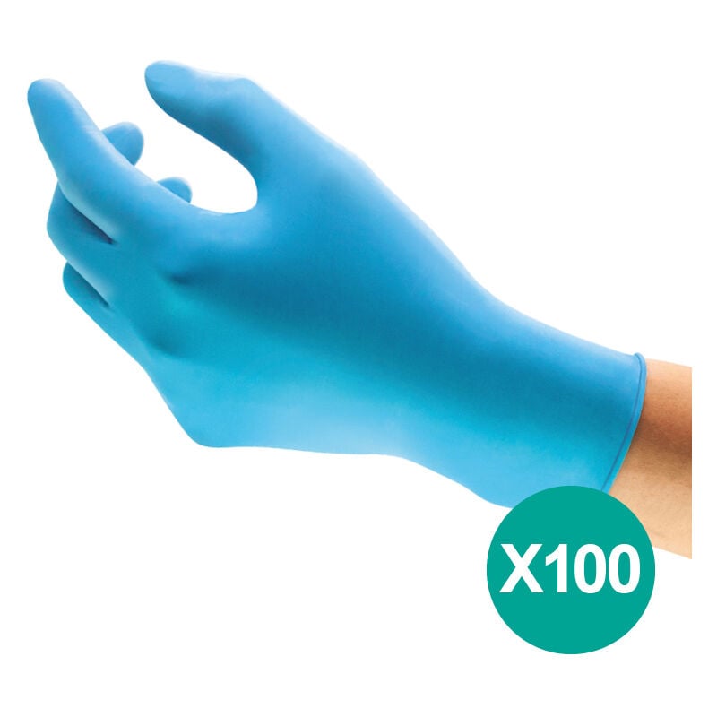 100 sztuk / Rękawice Jednorazowe Bez Pudru, Rękawice Nitrylowe, Ochrona Żywności, Chemiczna i Mechaniczna, Bez Lateksu, L, Ansell TouchNTuff 92-670