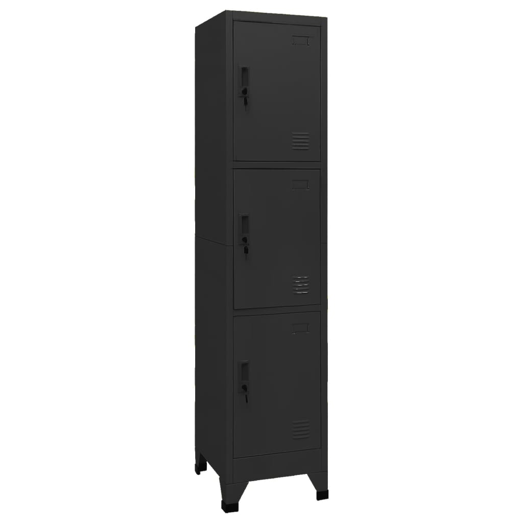 VidaXL Armoire à casiers Noir 38x45x180 cm Acier 339782 - Maison