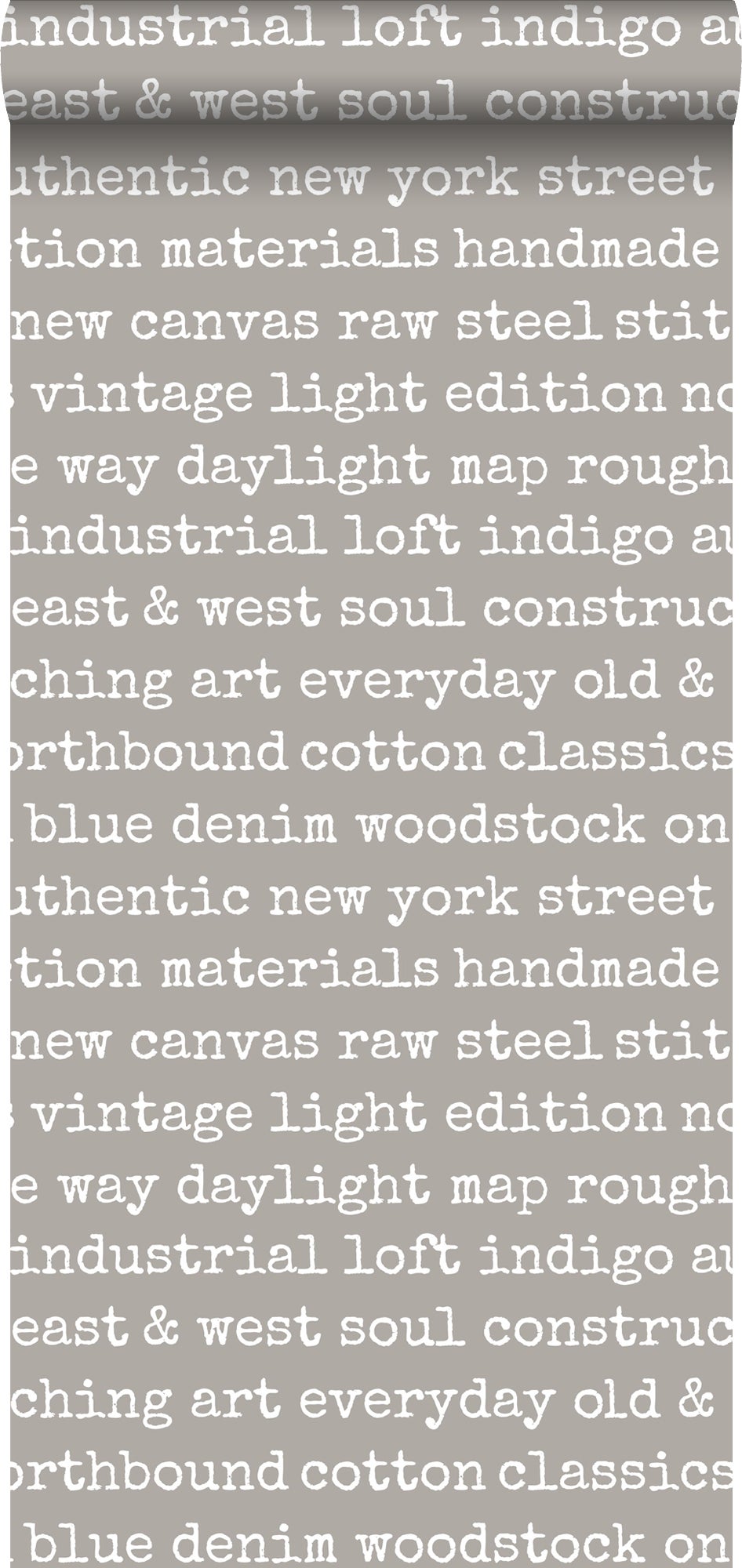 Papel pintado city talk textos gris - 53 cm x 10.05 m - estahome