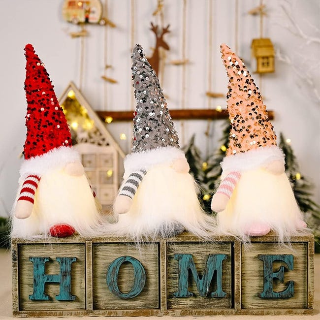 DAZZTIME Gnomo Natale con LED, 3 Pezzi Gnomi Luminosi, Decorazioni Natalizie Luminose, Home Decor per Casa Cucine DAZZTIME Gnomo Natale con LED, 3 Pezzi Gnomi Luminosi, Decorazioni Natalizie Luminose, Home Decor per Casa Cucine
