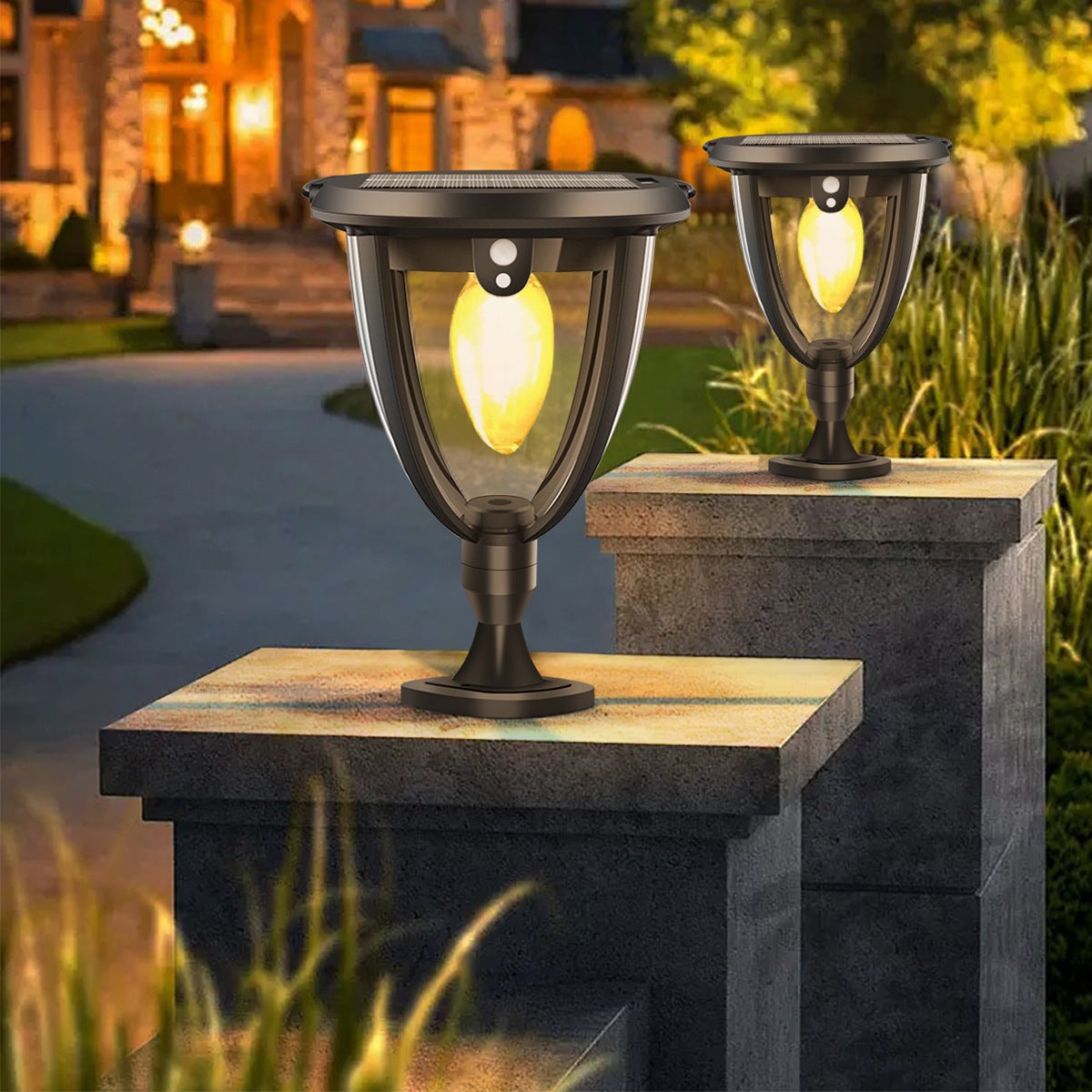 (4 pezzi) Luci solari da esterno, luci solari da giardino e luci per ...