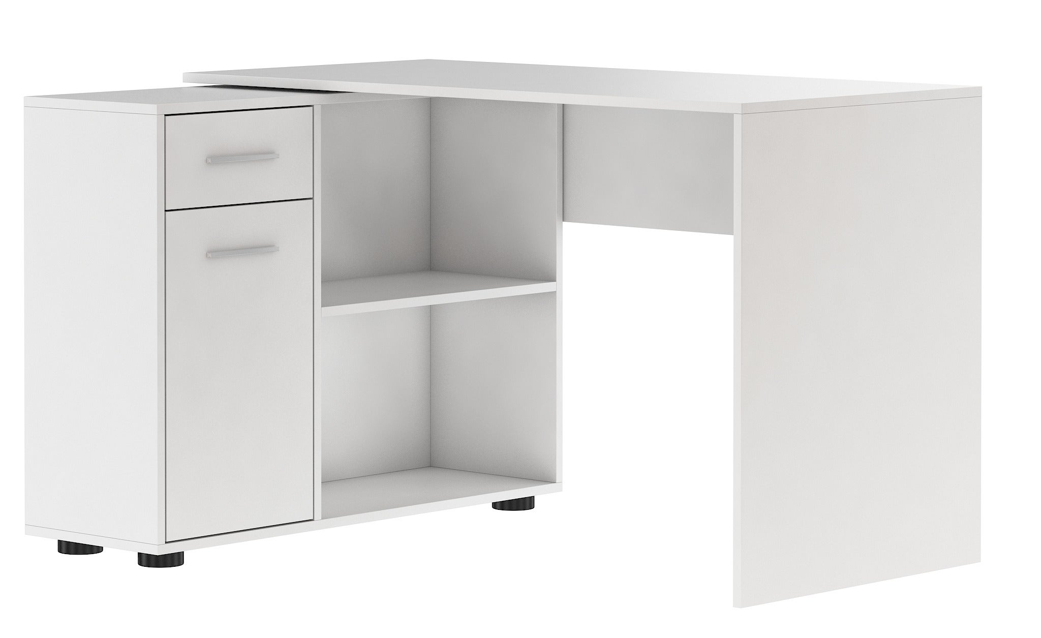 Bureau d'angle effet bois et blanc LIVERPOOL | Maisons du Monde