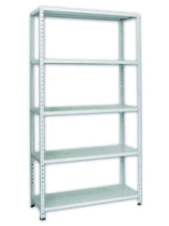 Scaffali in kit 5 ripiani grigio angolari interi - 5 ripiani cm.100x40x200h.