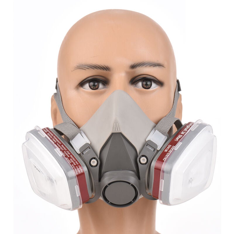 Demi-masque Respiratoire Réutilisable 6200 avec Lunettes - Protection Peinture, Soudage, Vapeurs Organiques - 4