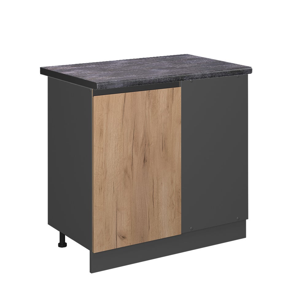Vicco Szafka narożna R-Line, Złoty dąb energetyczny, 86 cm J-Shape, BP Antracyt