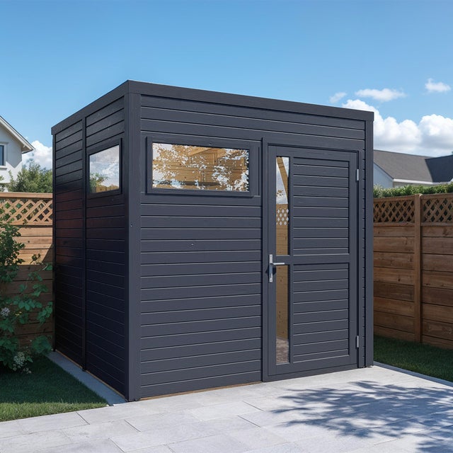 Abri de jardin BERTILO Cubus 2 avec plancher, Ep.19 mm, gris anthracite