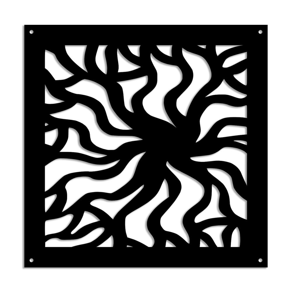 SPLASH - Panel perforowany z PVC - Osłona przeciwsłoneczna - Rozmiar 48x48 cm - Grubość 1 cm - Kolor CZARNY